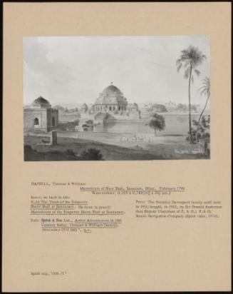 Mausoleum Of Sher Shah, Sasaram, Bihar. February 1790
