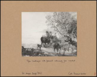 Open landscape with peasants returning from market