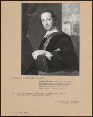 Horace Walpole, 4th Earl Of Orford Wearing Van Dyck Costume, With A View Of Strawberry Hill Beyond