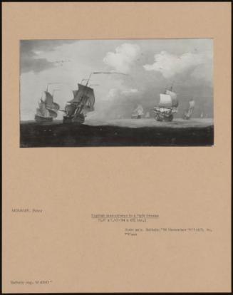 English Men-Of-War In A Light Breeze