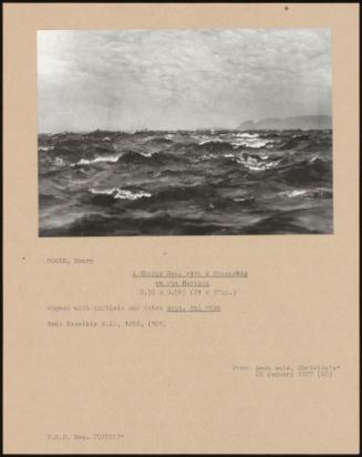 A Choppy Sea, With A Steamship On The Horizon