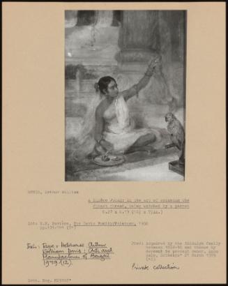 A Hindoo Woman: In The Act Of Spinning The Finest Thread, Being Watched By A Parrot