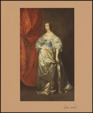 PORTRAITS OF MRS. OLIVER ST. JOHN, LATER LADY POULETT, HOLDING PINK ROSES, IN A GREY SILK DRESS, BEFORE A DRAPED RED CURTAIN