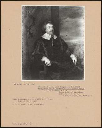 Sir John Finch, Lord Keeper Of The Great Seal, Lord Chief Justice Of The Common Pleas