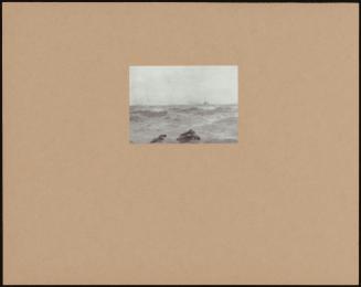 A Seascape With Rocks And A Distant Sailing Ship