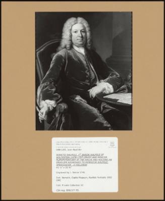 Horatio Walpole, 1st Baron Walpole Of Wolterton (1678- 1757) Envoy And Minister Plenipotentiary At The Hague And Holding An Envelope Addressed To Monsieur Walpole, Ambassador. .. A Hollande