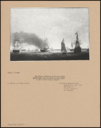 The H.M.S. Boyne On Fire And Other Men-O'-War Off The Coast At Spithead