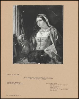 A Portrait Of A Lady Sitting In A Carriage