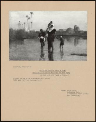 An Arab Family With A Goat Outside A Flooded Village On The NIle