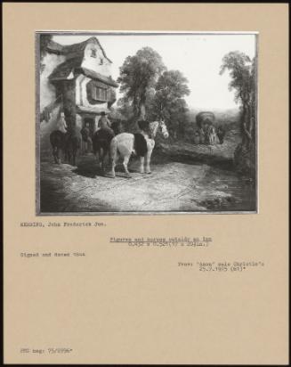 Figures And Horses Outside An Inn