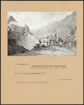 Oxen And Unharnessed Horses In A Welsh Landscape