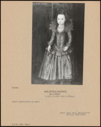 Lady Martha Cranfield As A Child