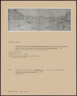 Selection Of The Most Picturesque Views Of Paris And Its Environs'; View Of The City With The Louvre, From The Pont Marie 1802