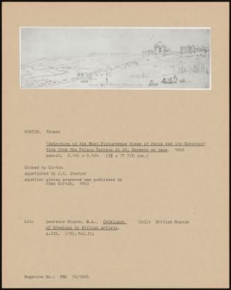 Selection Of The Most Picturesque Views Of Paris And Its Environs' View From The Palace Terrace At St. Germain En Laye. 1802