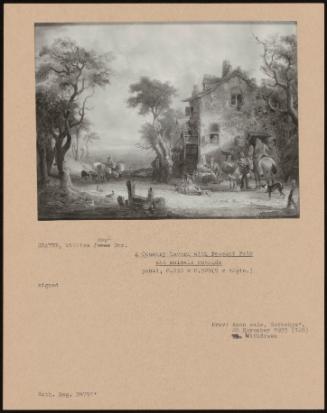 A Country Tavern with Peasant Folk and Animals Outside