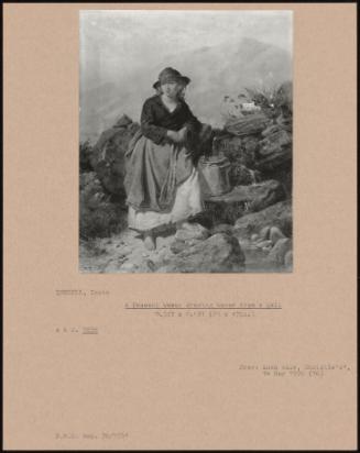 A Peasant Woman Drawing Water From A Well