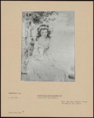 A Young Lady Seated Beneath A Tree