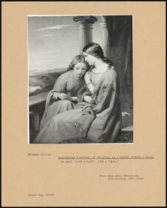 Confidences: A Portrait Of Two Girls, On A Balcony Reading A Letter