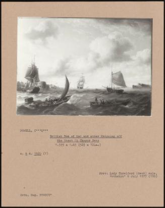 British Men Of Ward And Other Shipping Off The Coast In Choppy Seas