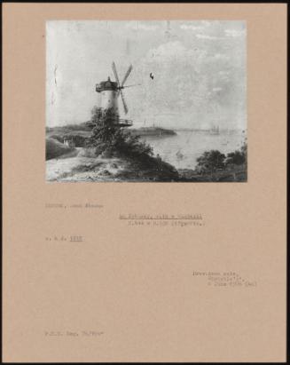 An Estuary, with a Windmill