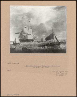 British Men-Of-War And Fishing Boats Off The Coast