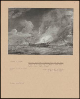 Sailors Fleeing A Burning Ship Of The Line