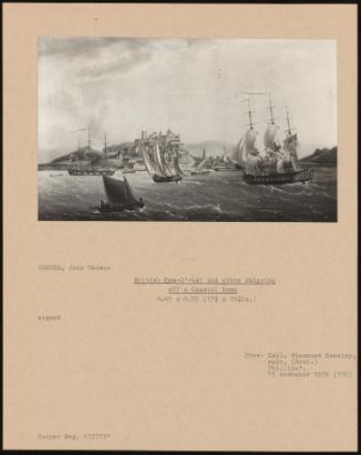 British Men-O '-War and Other Shipping Off a Coastal Town