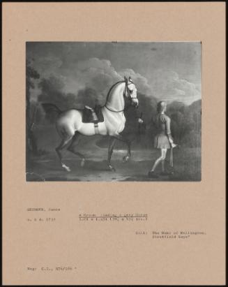 A Groom Leading A Grey Horse