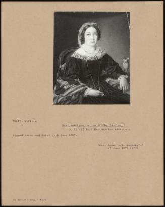 Mrs Jane Lyon, Widow Of Charles Lyon