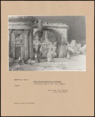 North African Figures By An Archway