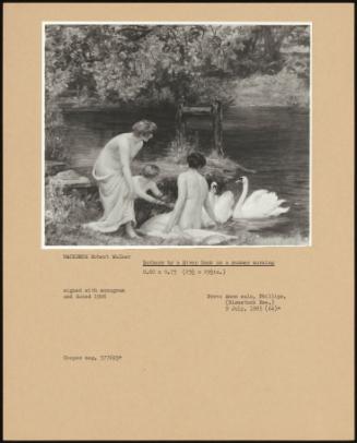 Bathers By A River Bank On A Summer Morning