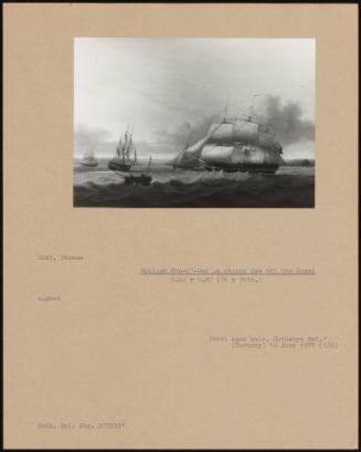 British Men-O'-War In Choppy Sea Off The Coast