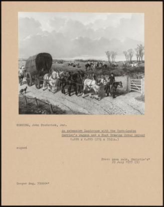 An Extensive Landscape With The York-London Carrier's Waggon And A Hunt Drawing Cover Beyond