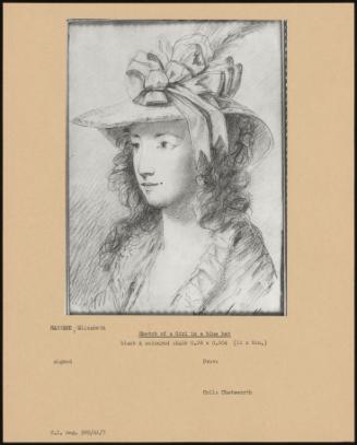 Sketch Of A Girl In A Blue Hat