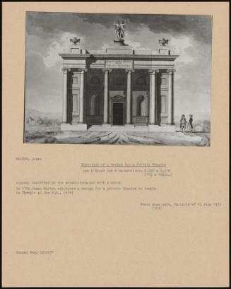 Elevation Of A Design For A Private Theatre