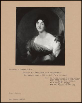 Portrait Of A Lady, Said To Be Lucy Meredith.