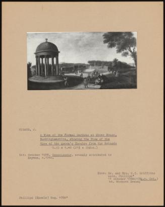 A View of the Formal Gardens at Stowe House, Buckinghamshire, Showing the View of the View of the Queen's Theatre From the Rotunda