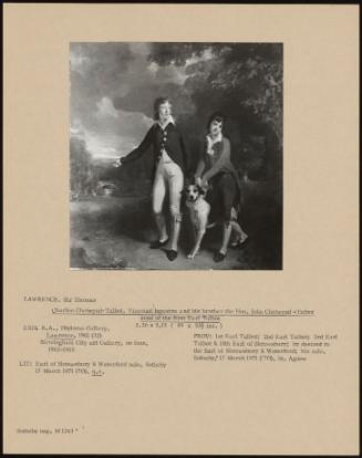 Charles Chetwynd-Talbot, Viscount Ingestre And His Brother The Hon. John Chetwynd-Talbot Sons Of The First Earl Talbot