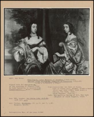 Mary Capel, Later Duchess Of Beaufort (1630-1715), And Her Sister Elizabeth, Countess Of Carnarvon (1633-78)