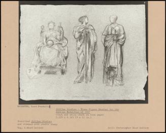 Jubilee Studies - Three Figure Studies For The Jubilee Medallion Of 1887