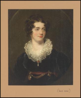 Portrait Of Maria Woodgate, Bust-Length, In A Black Dress With A White Lace Collar, Within A Painted Oval