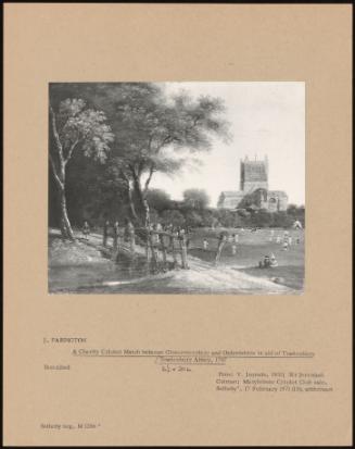 A Charity Cricket Match Between Gloucestershire And Oxfordshire In Aid Of Tewkesbury Tewkesbury Abbey, 1787