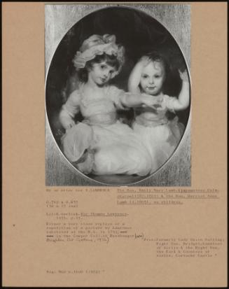 The Hon. Emily Mary Lamb, Viscountess Palmerston (1787-1869) & The Hon. Harriet Anne Lamb (D. 1803), As Children.