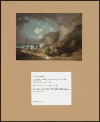 A Coastal Scene With Fisherfolk On The Shore