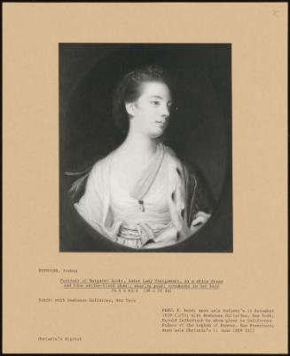 Portrait of Margaret Scott, Later Lady Montgomery, in a White Dress and Blue Ermine-Lined Shawl, Wearing Pearl Ornaments in Her Hair