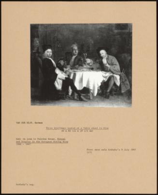 Three Gentlemen Seated At A Table About To Dine