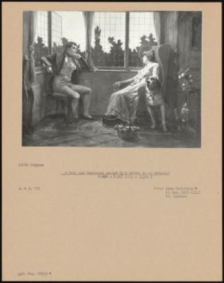 A Lady And Gentleman Seated By A Widow In A Interior