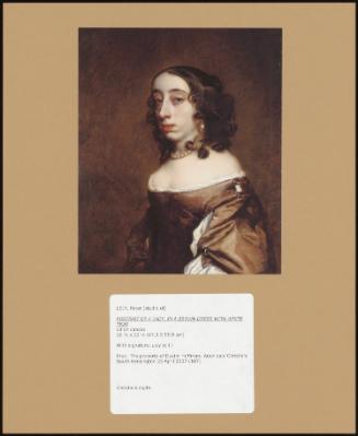 Portrait Of A Lady, In A Brown Dress With White Trim