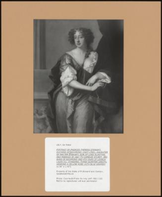 Portrait Of Frances Theresa Stewart, Duchess Of Richmond (1647-1702), Daughter Of Walter Stewart, Son Of Lord Blantyre, And Married In 1667 To Charles Stuart, 3rd Duke Of Richmond And 4th Duke Of Lennox (1639-72); Standing, Three-Quarter Length, Wearing A Yellow Robe With Blue Drapery