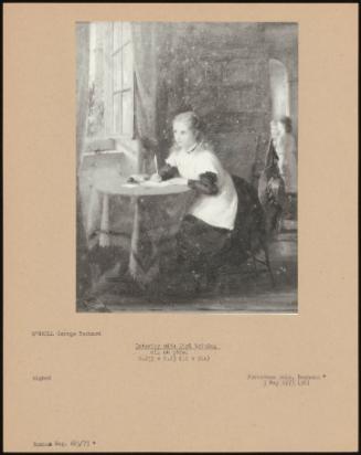 Interior With Girl Writing